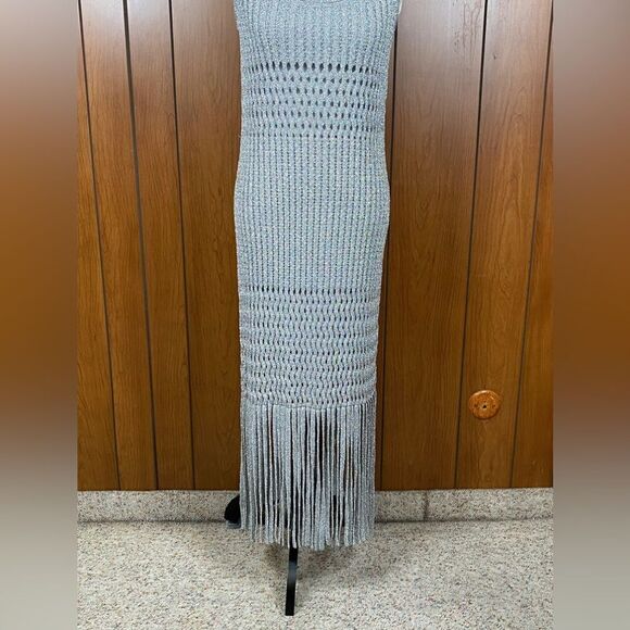 SIMKHAI Open-Stitch Fringe Maxi Dress size S - Picture 10 of 15
